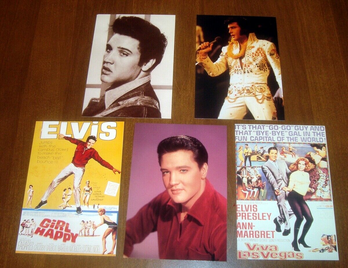 New 5 Unused Elvis Presley Postcard Lot Licensed Copyrighted Photo Photograph