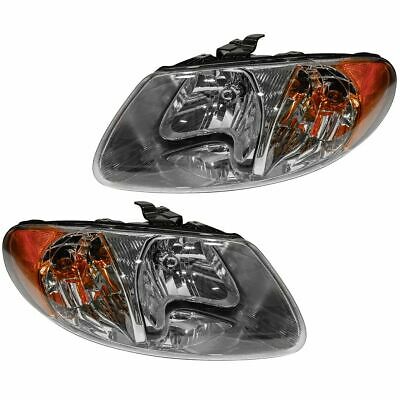 Headlights Headlamps Left & Right Pair Set Of 2 For Dodge Grand Caravan Voyager