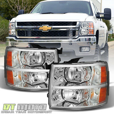 2007-2013 Chevy Silverado 1500 2500 3500 Replacement Headlights Headlamps Pair