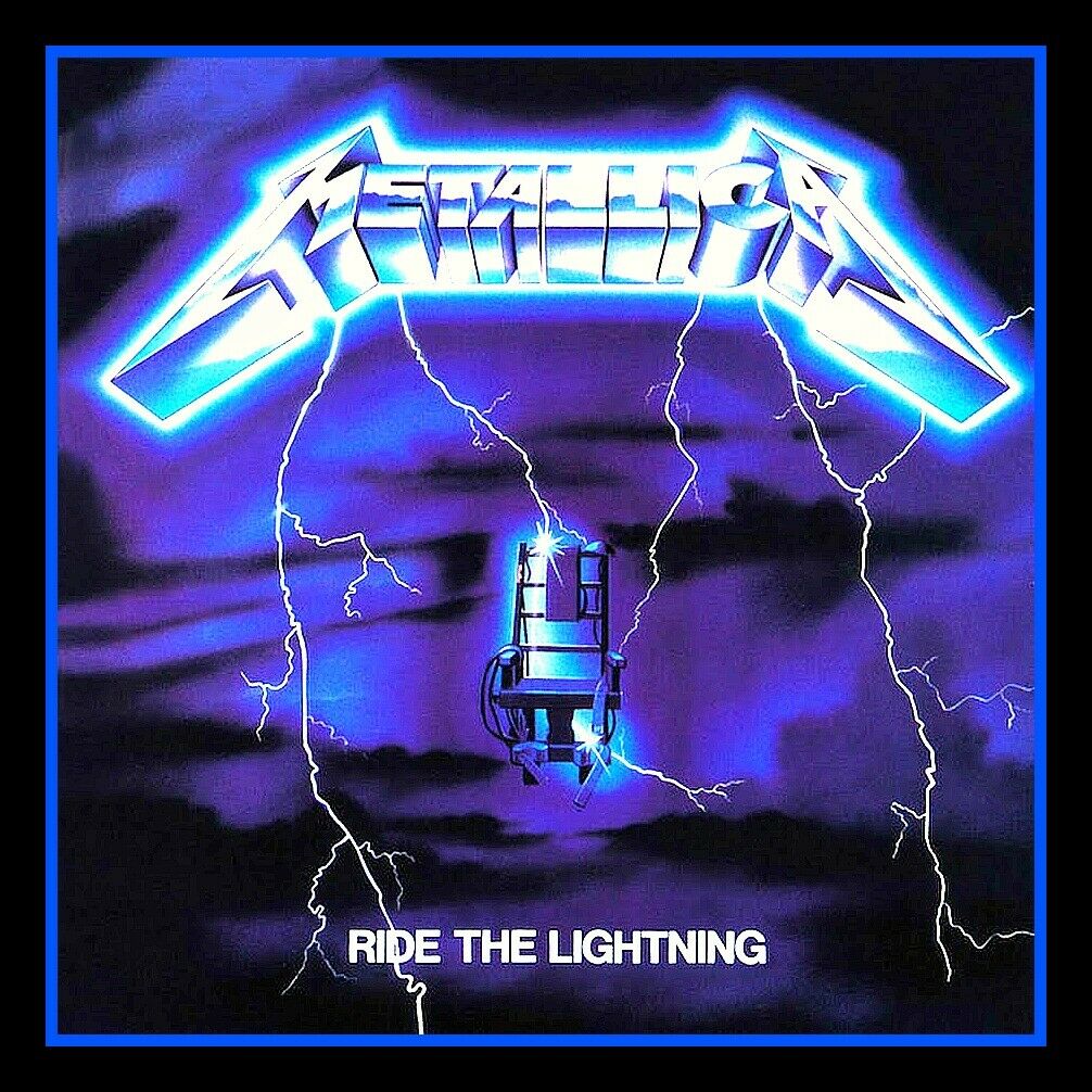4" Metallica Ride The Lightning Vinyl Sticker. Heavy Metal Decal 4 Car, Guitar.