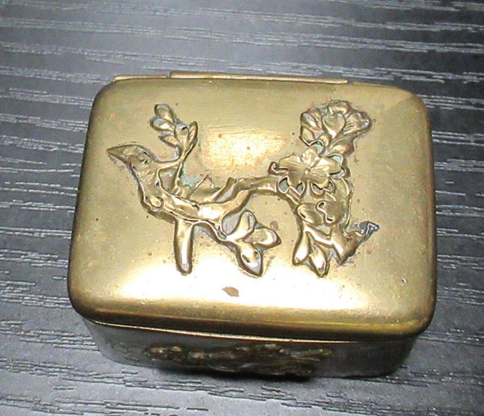 Old Bronze Japanese Mixed Metal Trinket Snuff Jar Box